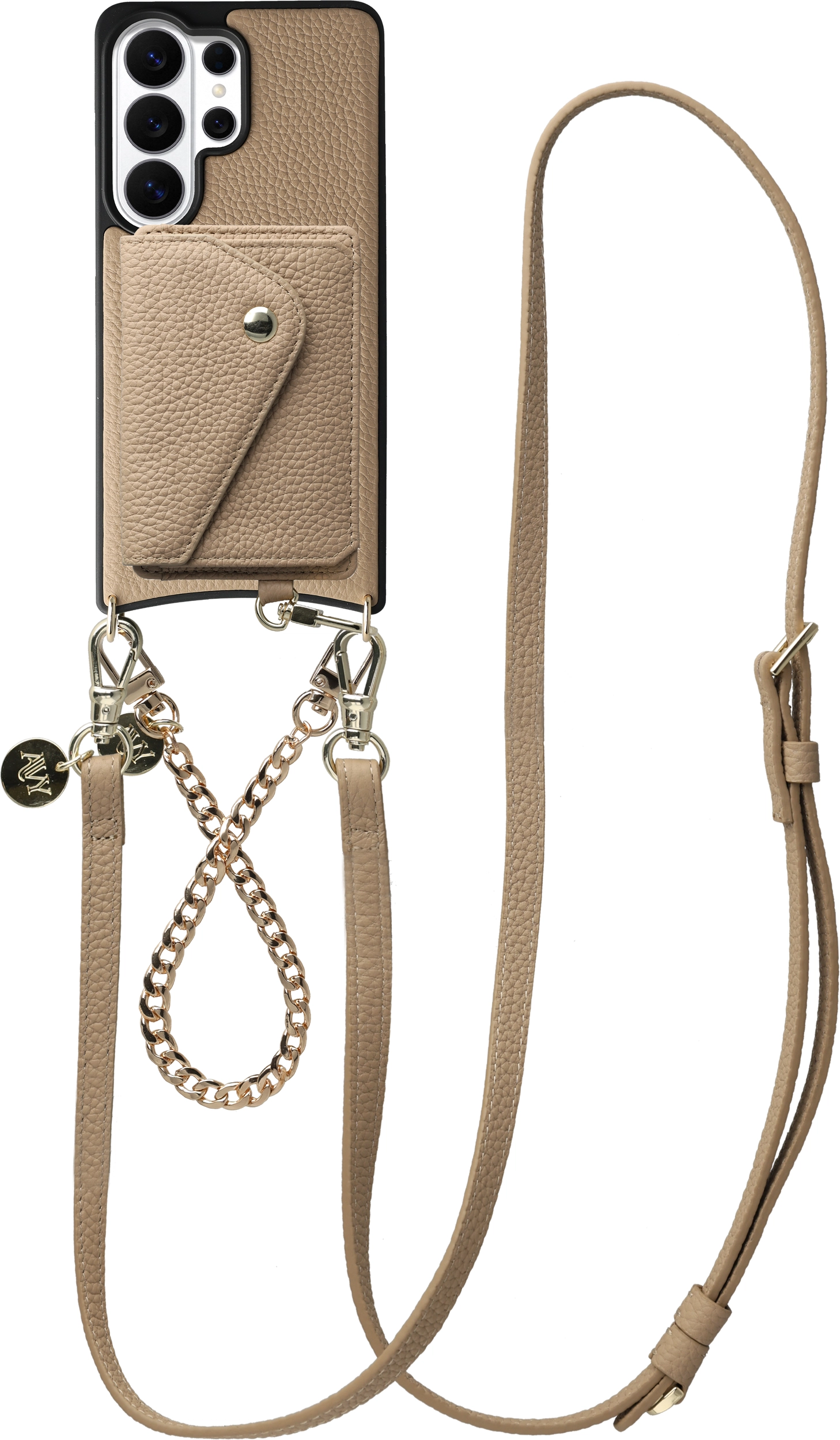 AVY Samsung Galaxy S26 Ultra - Styled Kit - Beige - Leather and Gold afbeelding 1
