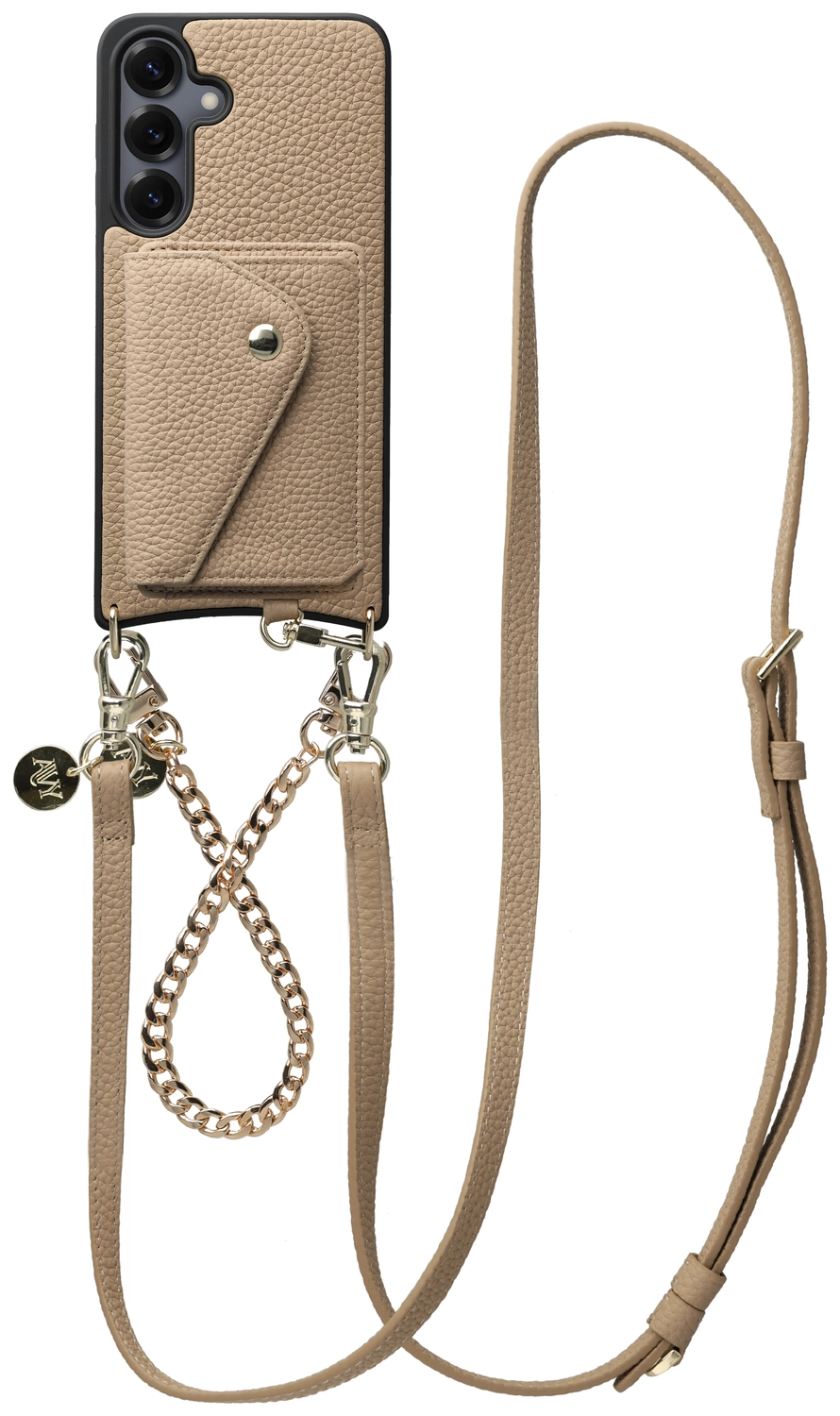 AVY Samsung S25 Plus / S24 Plus - Styled Kit - Beige - Leather and Gold afbeelding 1