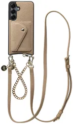 AVY Samsung S25 Plus / S24 Plus - Styled Kit - Beige - Leather and Gold afbeelding