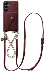 AVY Samsung Galaxy S25 / S24 - Styled Kit - Burgundy - Leather and Gold afbeelding