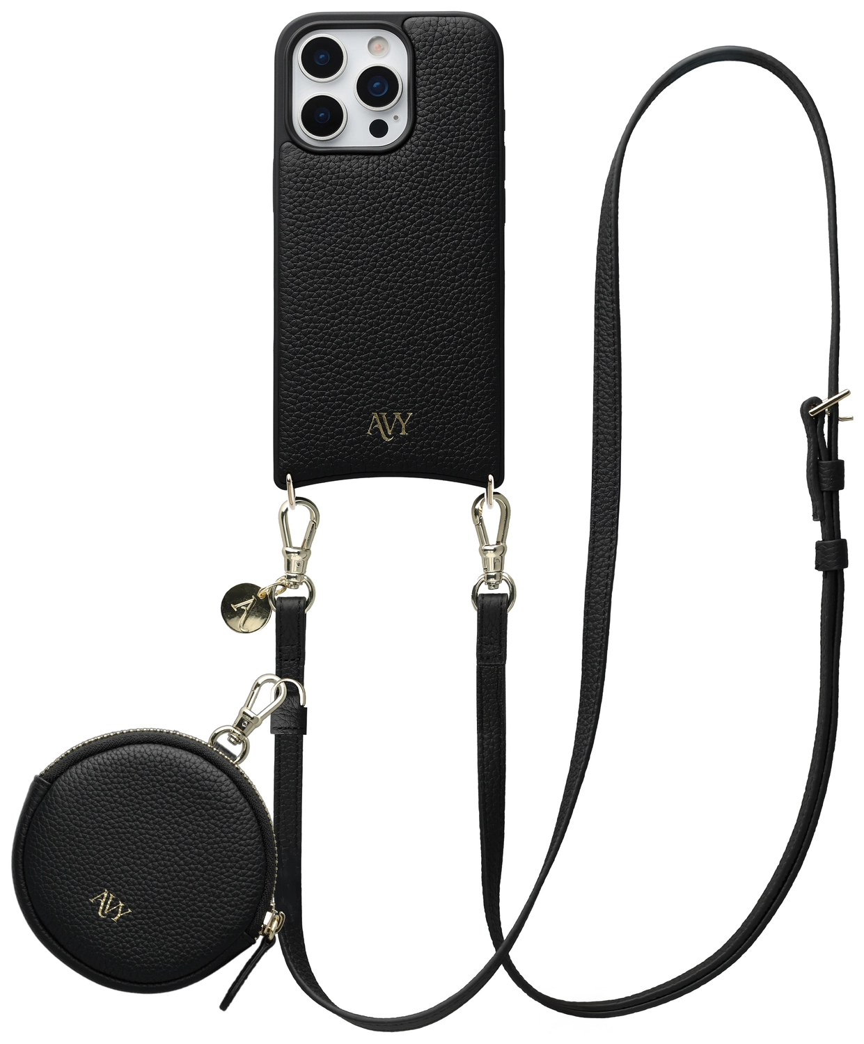 AVY Apple iPhone 16 Pro - Luxury Kit - Zwart - Long Leather afbeelding 1