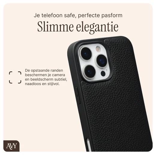 AVY Apple iPhone 16 Pro Max - Luxury Kit - Zwart - Long Leather afbeelding 6