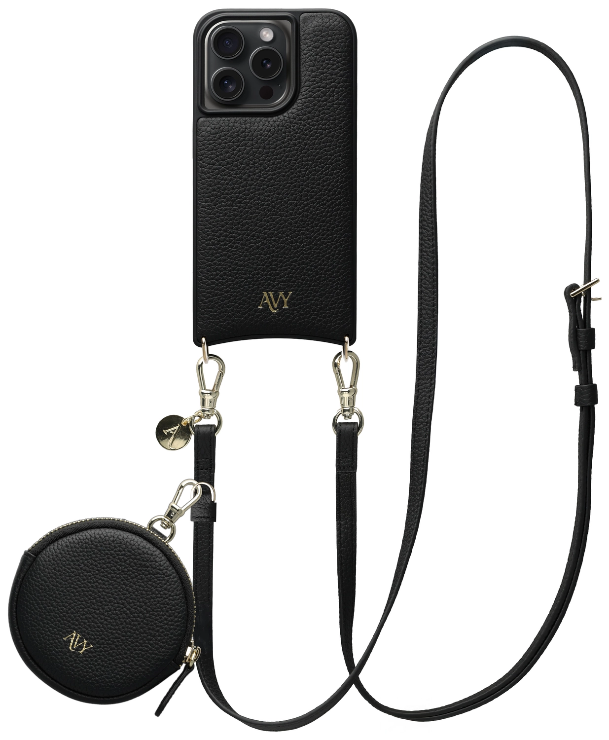 AVY Apple iPhone 15 Pro - Luxury Kit - Zwart - Long Leather afbeelding 1