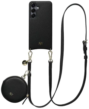 AVY Samsung Galaxy S25 / S24 - Luxury Kit - Zwart - Long Leather