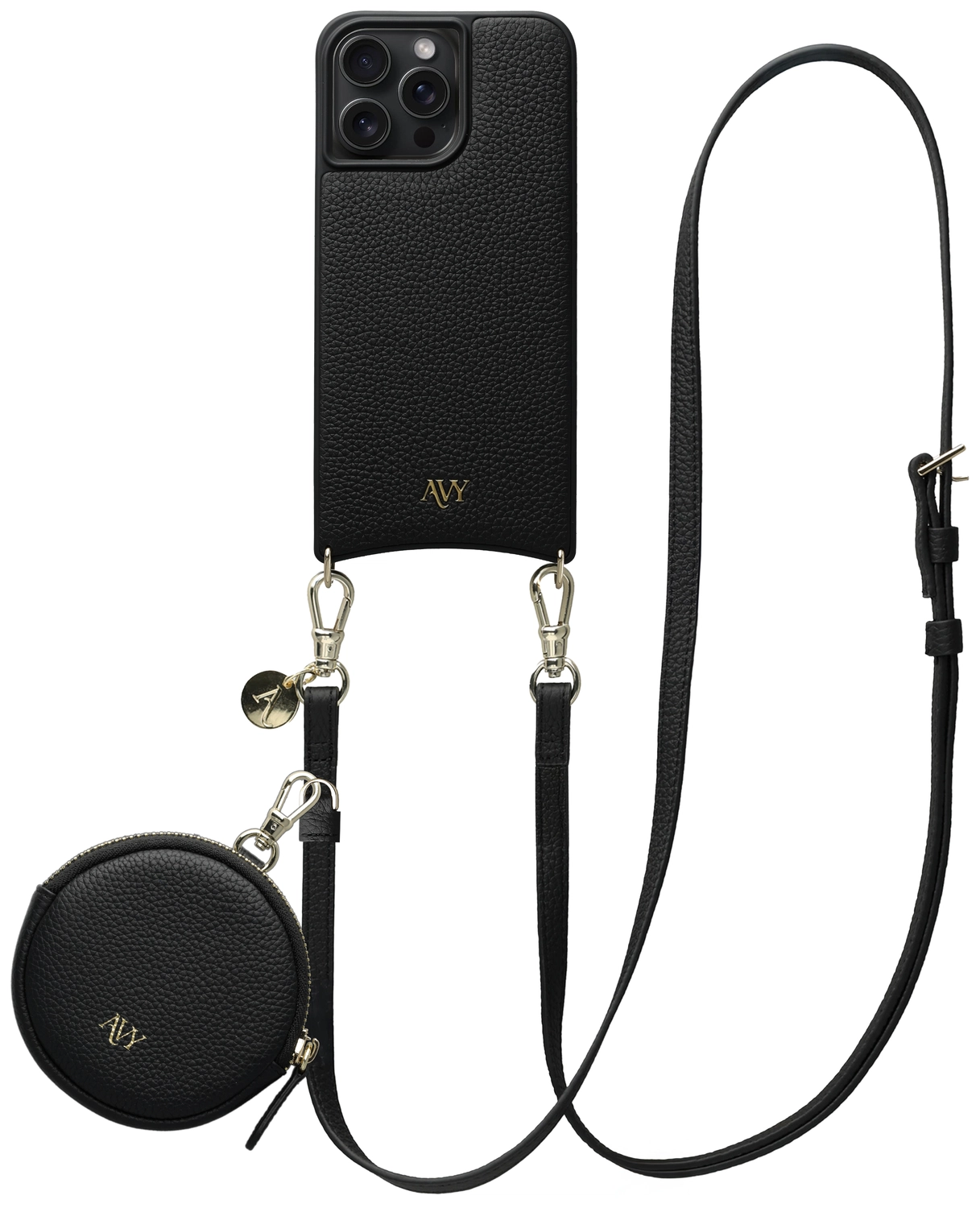 AVY Apple iPhone 15 Pro Max - Luxury Kit - Zwart - Long Leather afbeelding 1