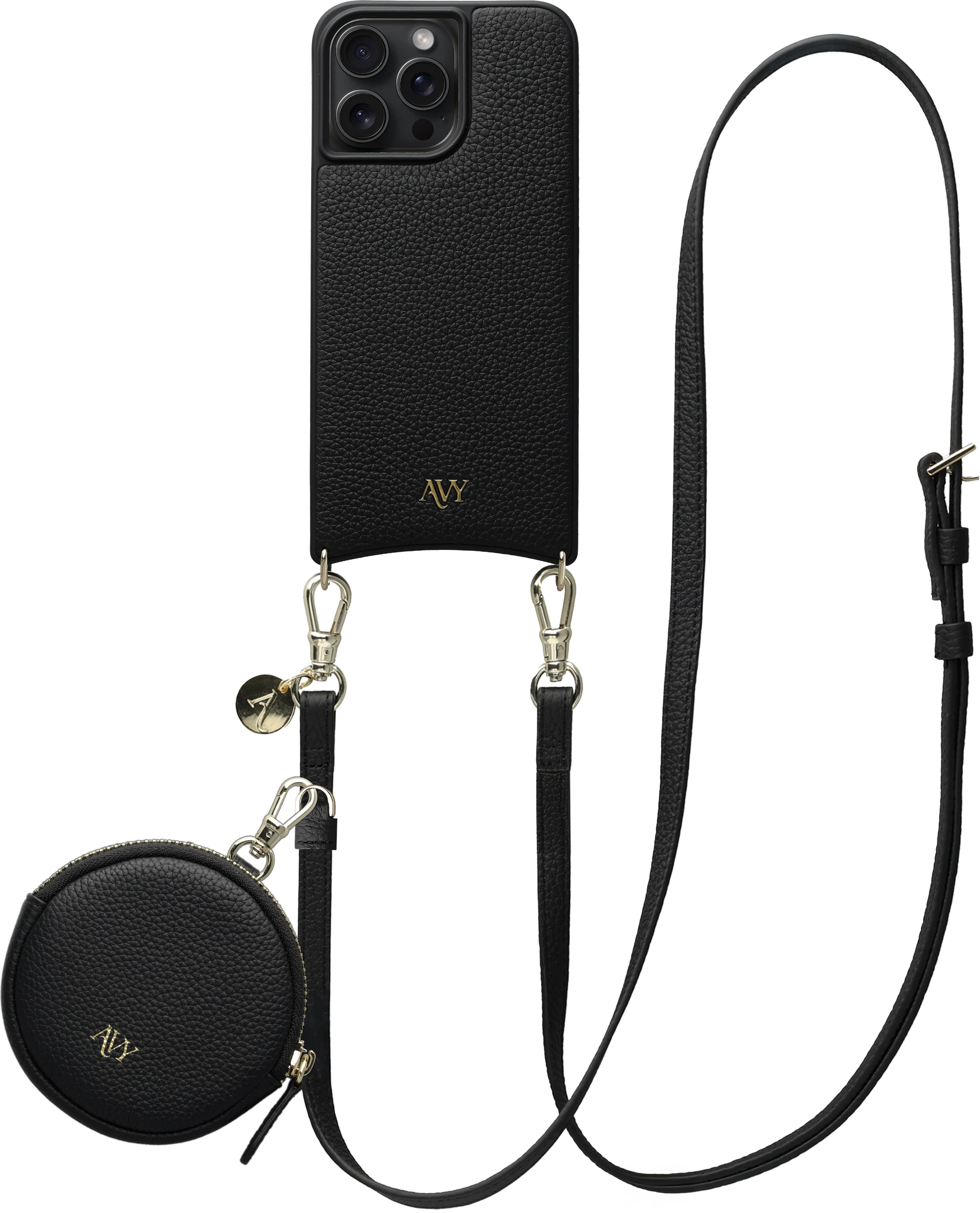 AVY Apple iPhone 14 Pro Max - Luxury Kit - Zwart - Long Leather afbeelding 1