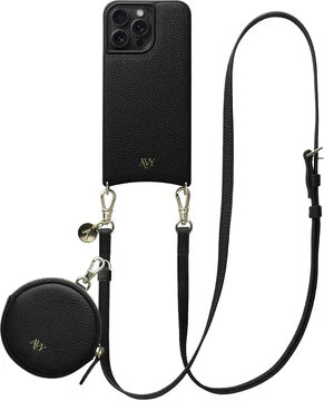 AVY Apple iPhone 14 Pro Max - Luxury Kit - Zwart - Long Leather