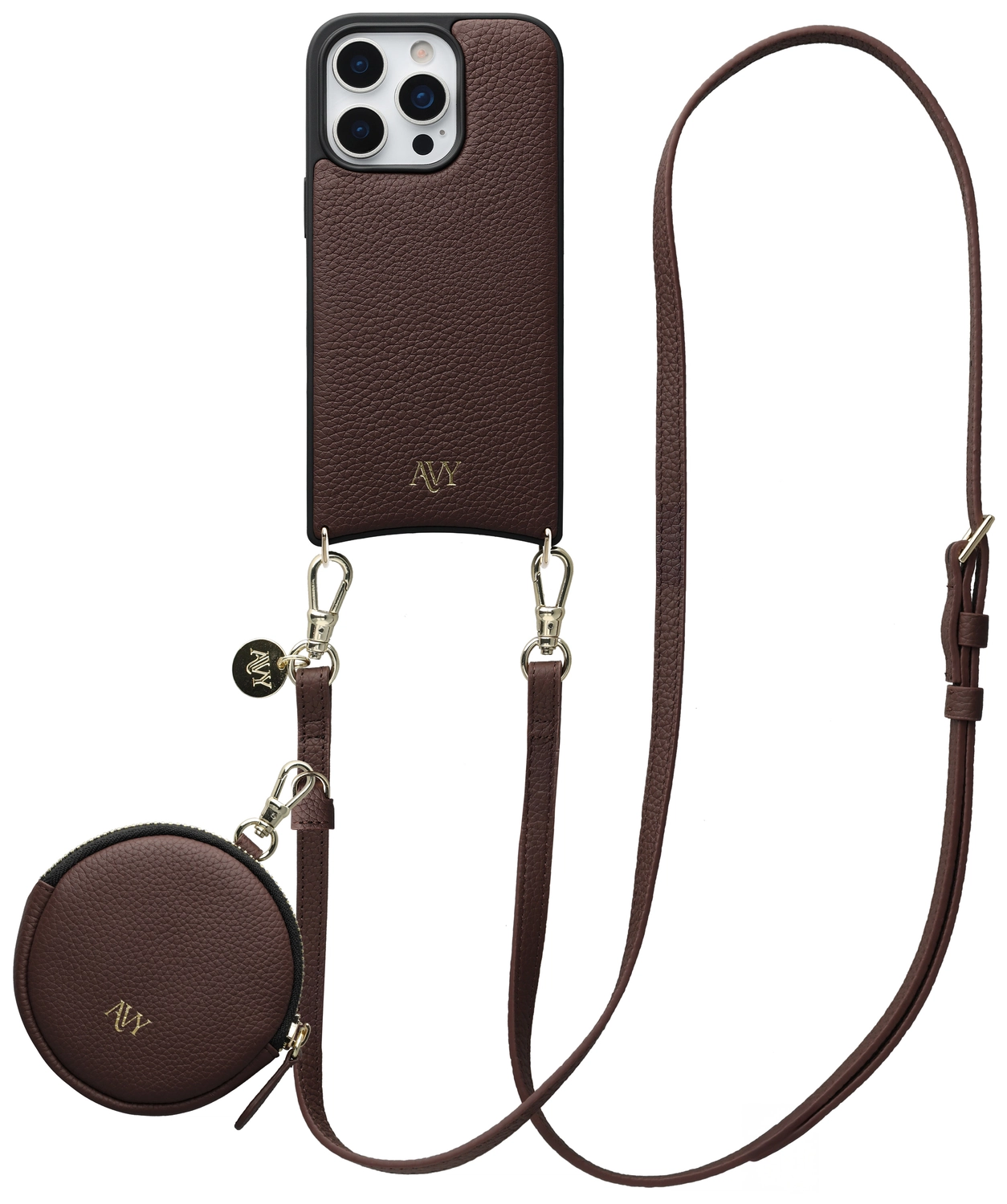 AVY Apple iPhone 16 Pro Max - Luxury Kit - Chocolate - Long Leather afbeelding 1