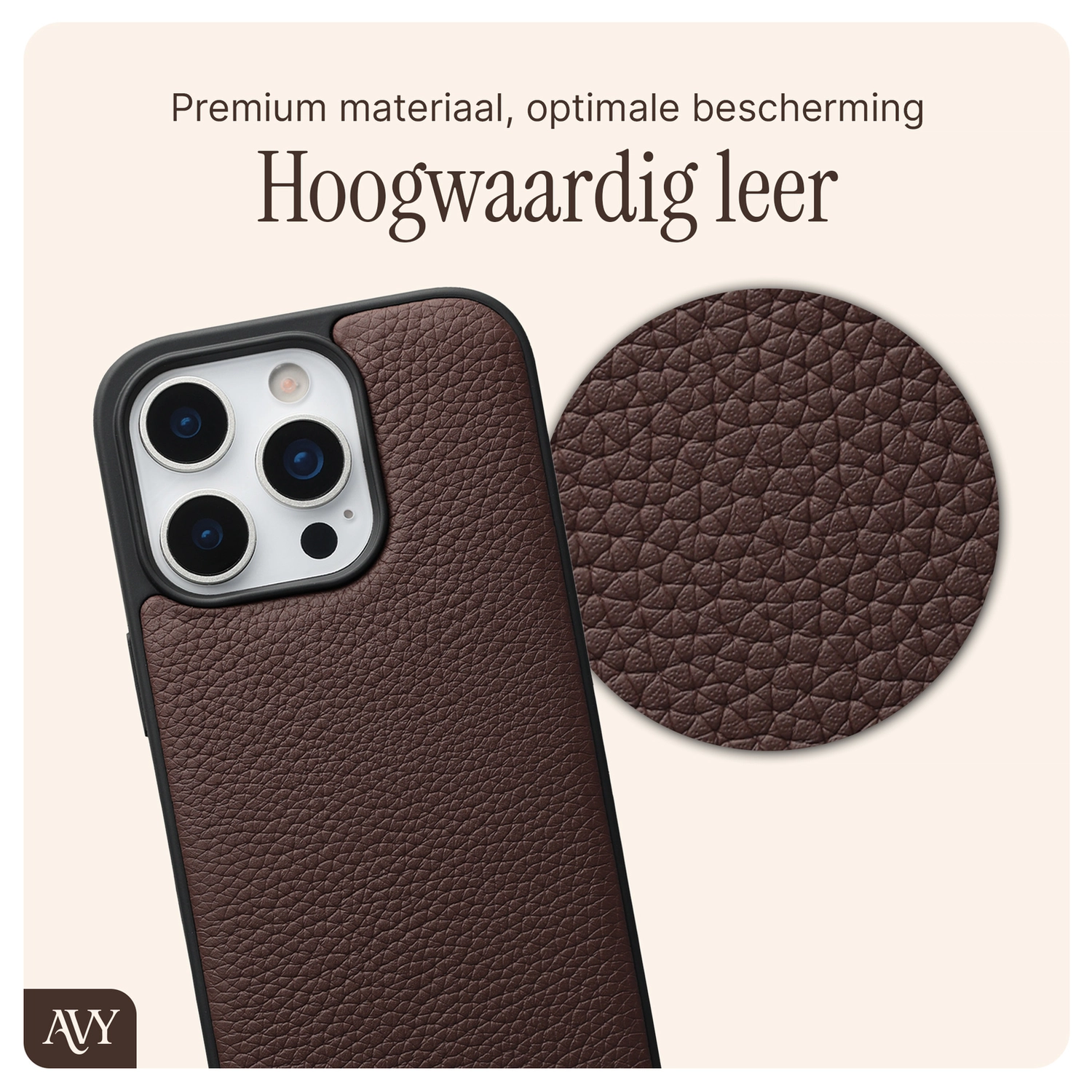AVY Apple iPhone 16 Pro Max - Luxury Kit - Chocolate - Long Leather afbeelding 5