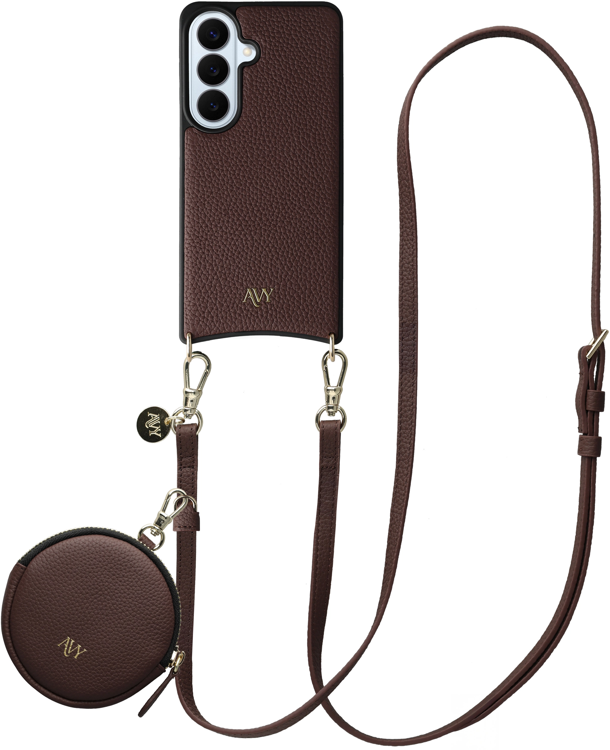 AVY Samsung Galaxy S26 Plus - Luxury Kit - Chocolate - Long Leather afbeelding 1