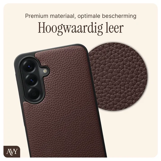 AVY Samsung Galaxy A56 - Luxury Kit - Chocolate - Long Leather afbeelding 4