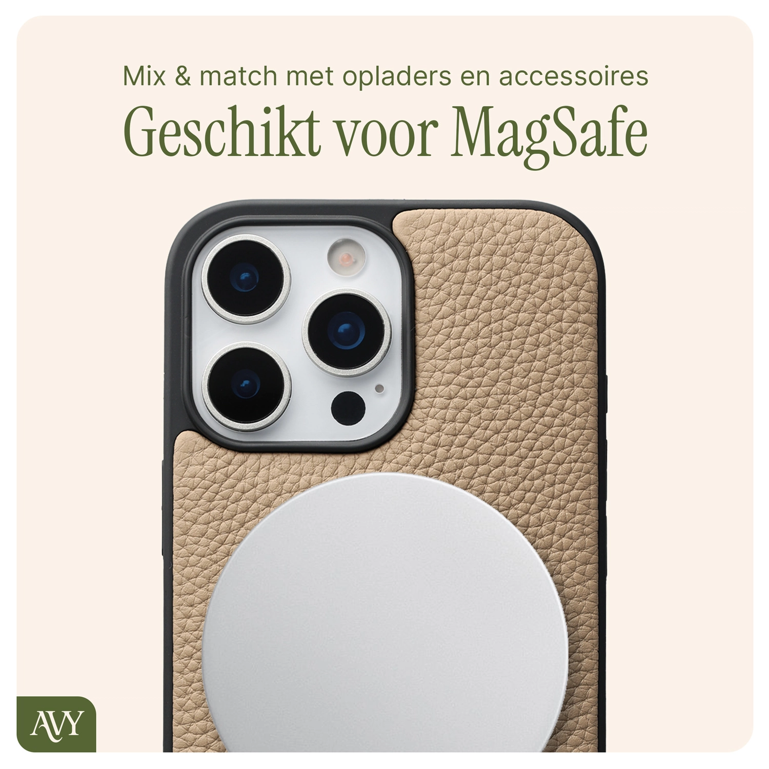 AVY Apple iPhone 16 Pro - Luxury Kit - Beige - Long Leather afbeelding 7