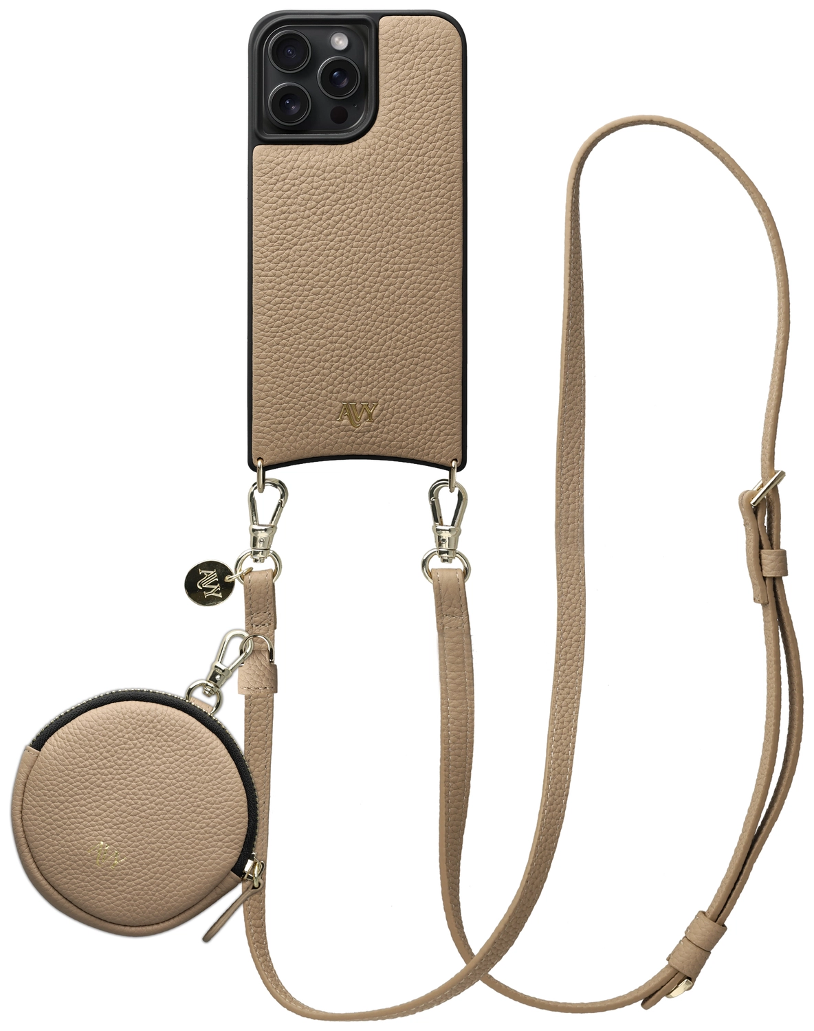 AVY Apple iPhone 15 Pro Max - Luxury Kit - Beige - Long Leather afbeelding 1