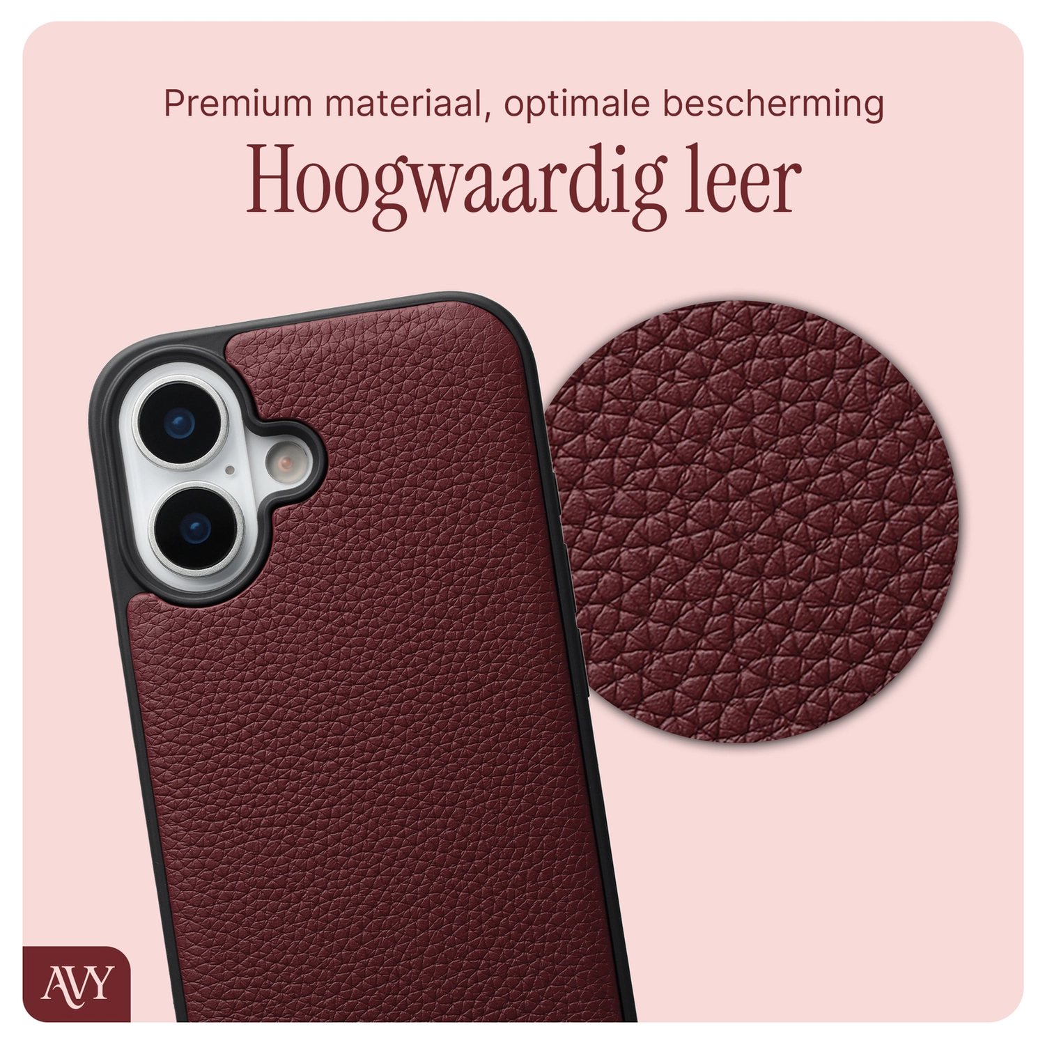 AVY Apple iPhone 17 - Luxury Kit - Burgundy - Long Leather afbeelding 5