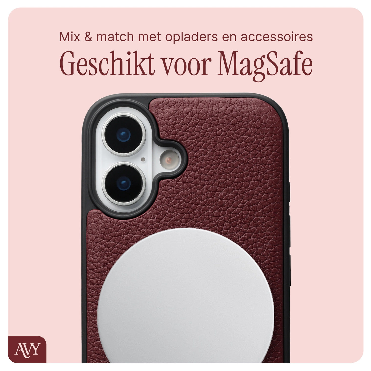 AVY Apple iPhone 17 - Luxury Kit - Burgundy - Long Leather afbeelding 7