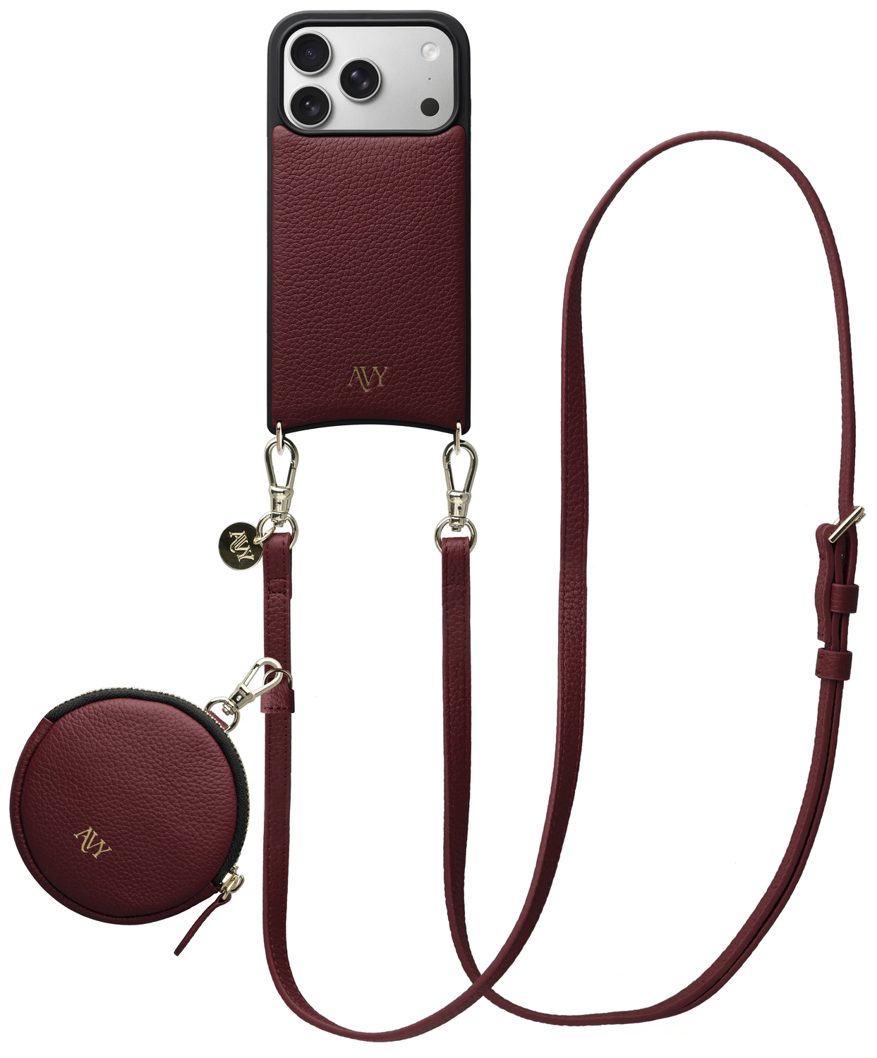 AVY Apple iPhone 17 Pro - Luxury Kit - Burgundy - Long Leather afbeelding 1