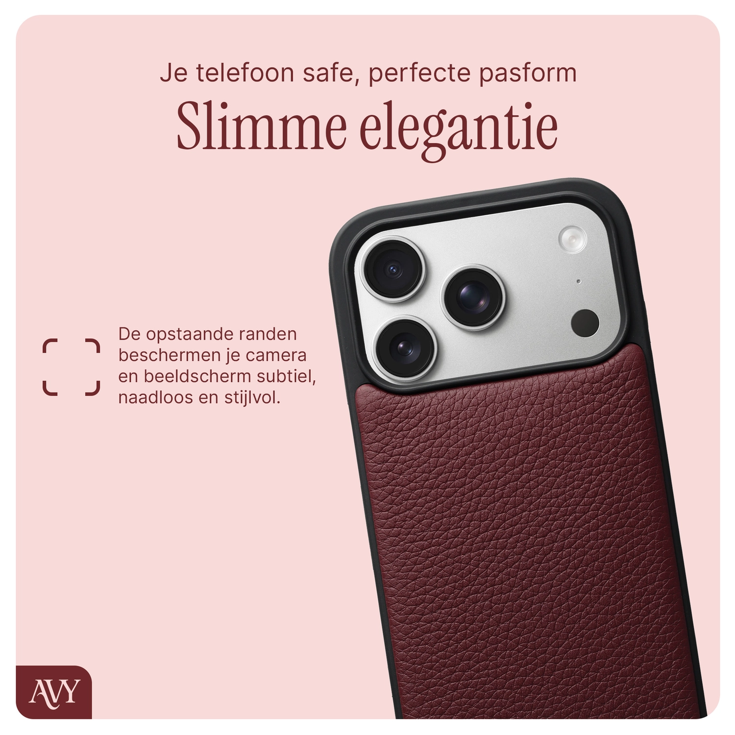 AVY Apple iPhone 17 Pro - Luxury Kit - Burgundy - Long Leather afbeelding 7