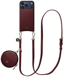 AVY Apple iPhone 17 Pro Max - Luxury Kit - Burgundy - Long Leather afbeelding