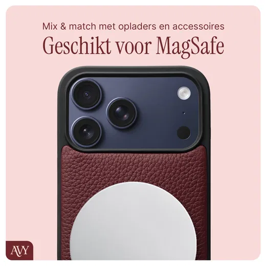 AVY Apple iPhone 17 Pro Max - Luxury Kit - Burgundy - Long Leather afbeelding 7