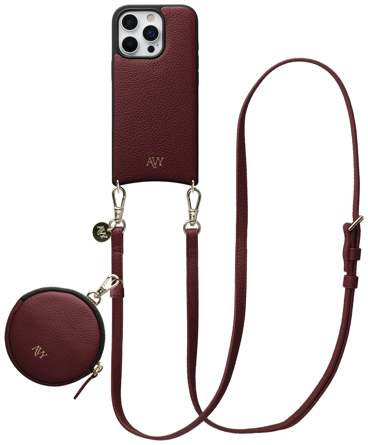 AVY Apple iPhone 16 Pro - Luxury Kit - Burgundy - Long Leather afbeelding 1