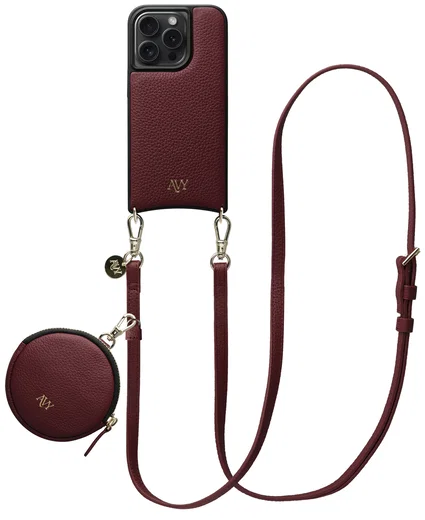 AVY Apple iPhone 15 Pro - Luxury Kit - Burgundy - Long Leather afbeelding 1