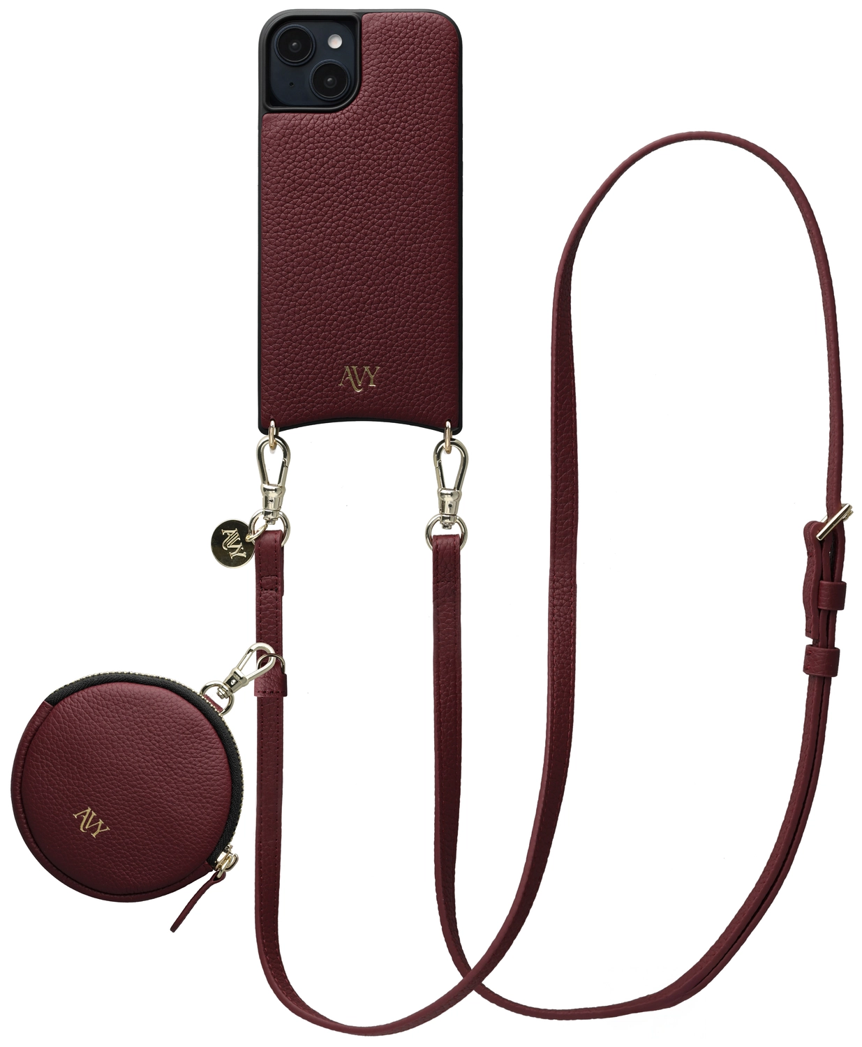 AVY Apple iPhone 14 / 13 - Luxury Kit - Burgundy - Long Leather afbeelding 1