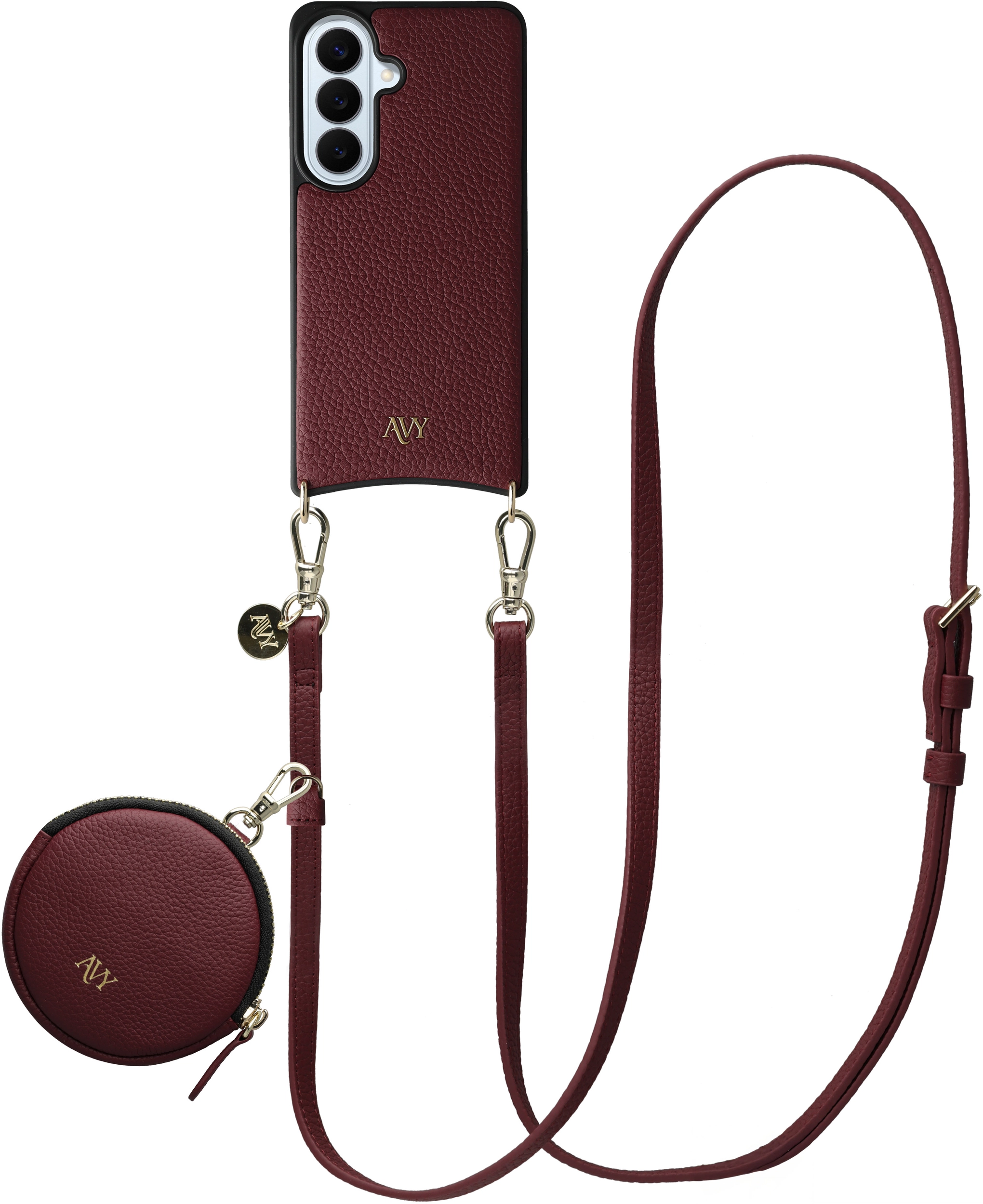 AVY Samsung Galaxy S26 Plus - Luxury Kit - Burgundy - Long Leather afbeelding 1