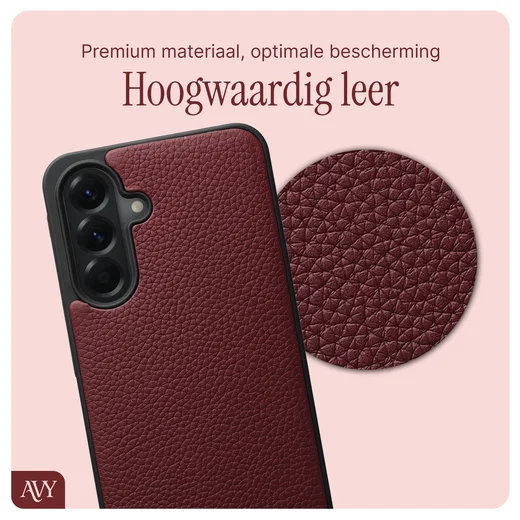 AVY Samsung Galaxy A56 - Luxury Kit - Burgundy - Long Leather afbeelding 5