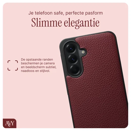 AVY Samsung Galaxy A56 - Luxury Kit - Burgundy - Long Leather afbeelding 6