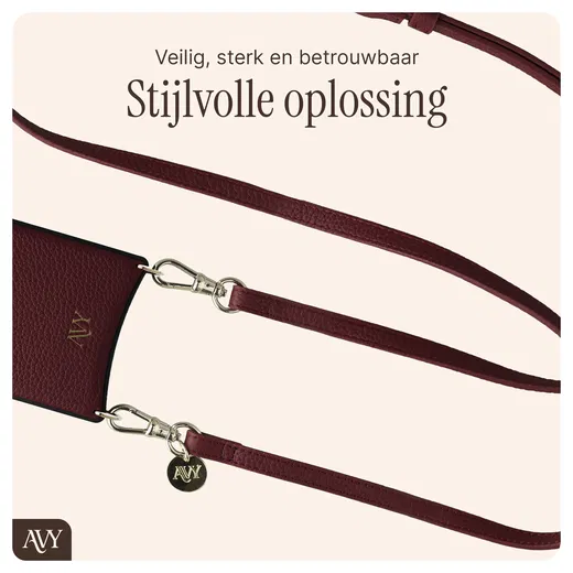 AVY Samsung S25 Plus / S24 Plus - Luxury Kit - Burgundy - Long Leather afbeelding 11