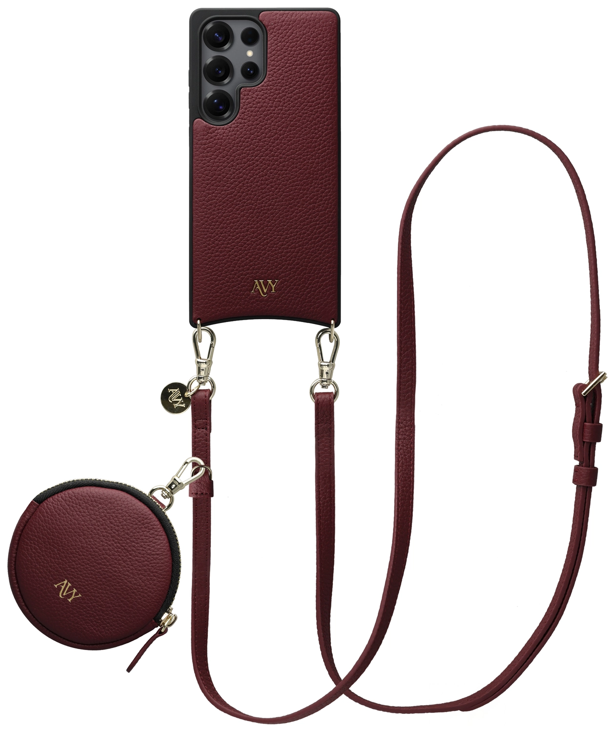 AVY Samsung Galaxy S25 Ultra - Luxury Kit - Burgundy - Long Leather afbeelding 1