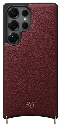 AVY Samsung Galaxy S25 Ultra - Luxury Kit - Burgundy - Long Leather afbeelding 13