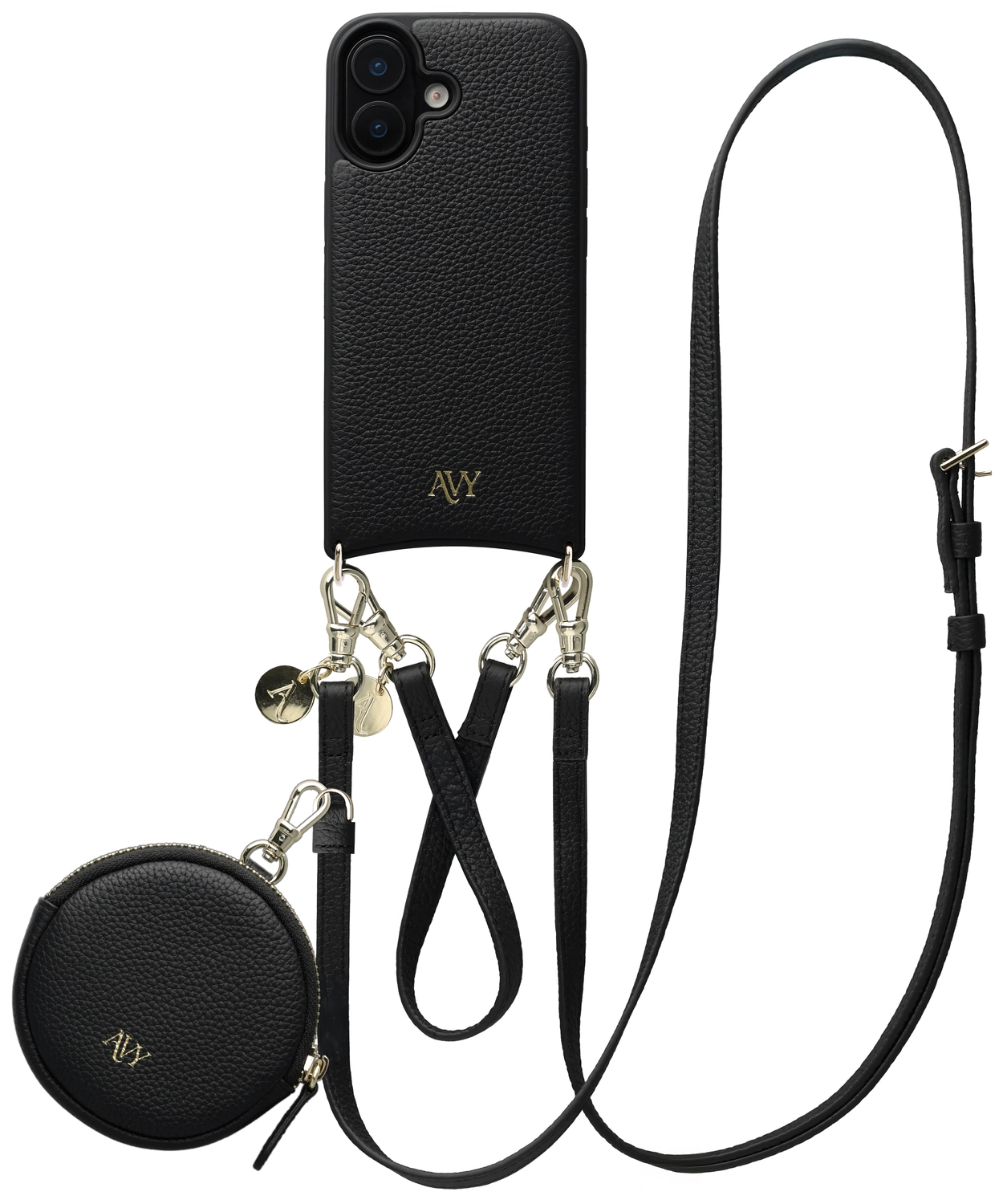 AVY Apple iPhone 16 - Luxury Kit - Zwart - Leather Set afbeelding 1