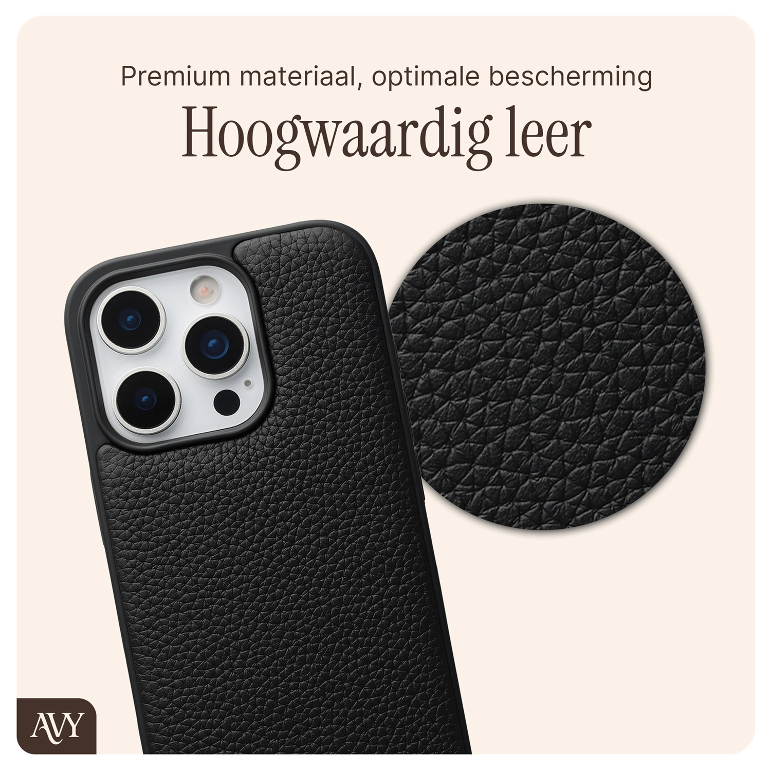 AVY Apple iPhone 16 Pro Max - Luxury Kit - Zwart - Leather Set afbeelding 6
