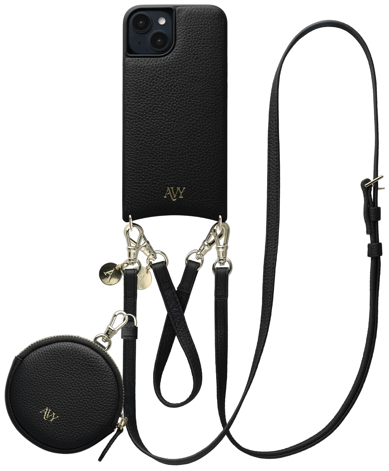 AVY Apple iPhone 14 / 13 - Luxury Kit - Zwart - Leather Set afbeelding 1