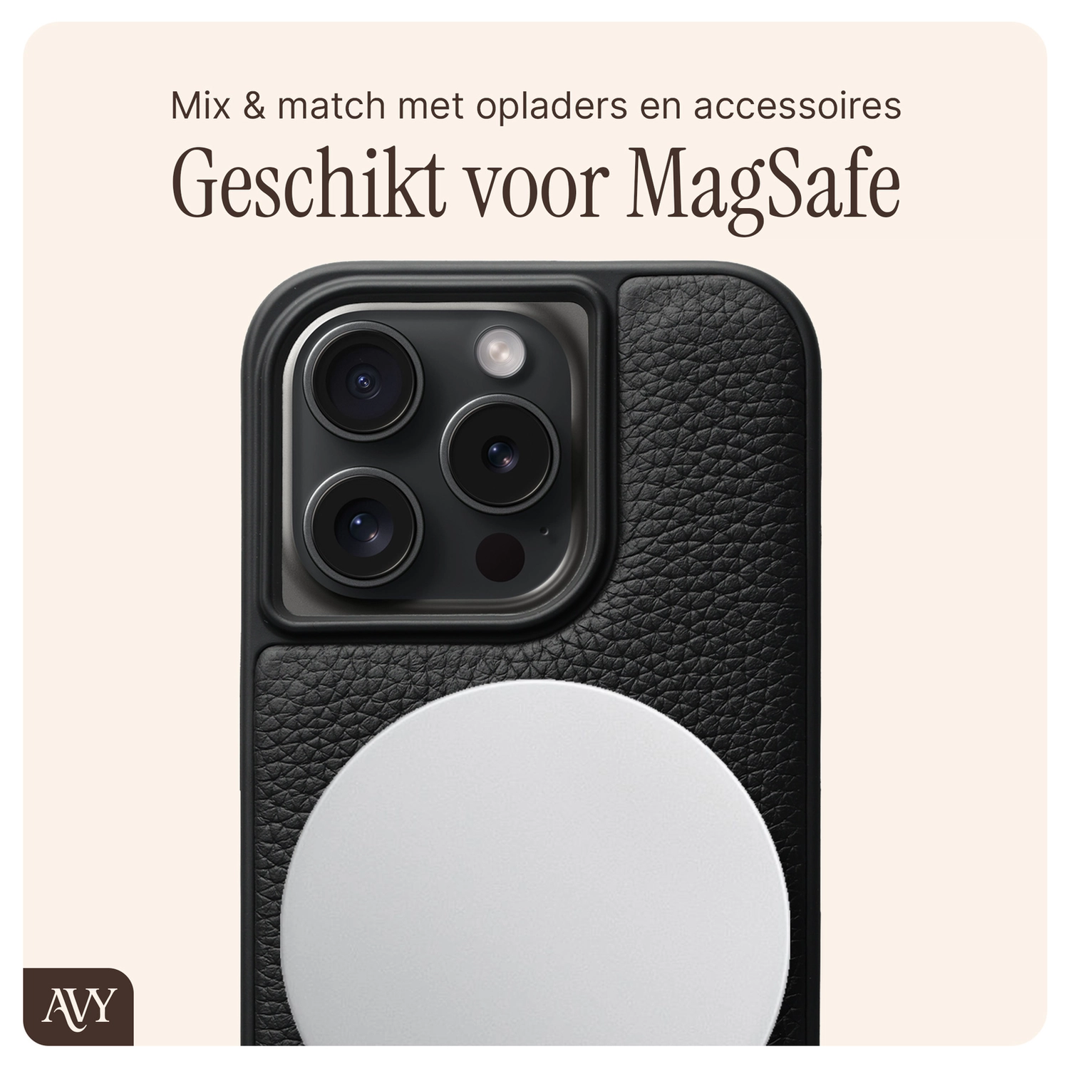AVY Apple iPhone 14 Pro - Luxury Kit - Zwart - Leather Set afbeelding 7