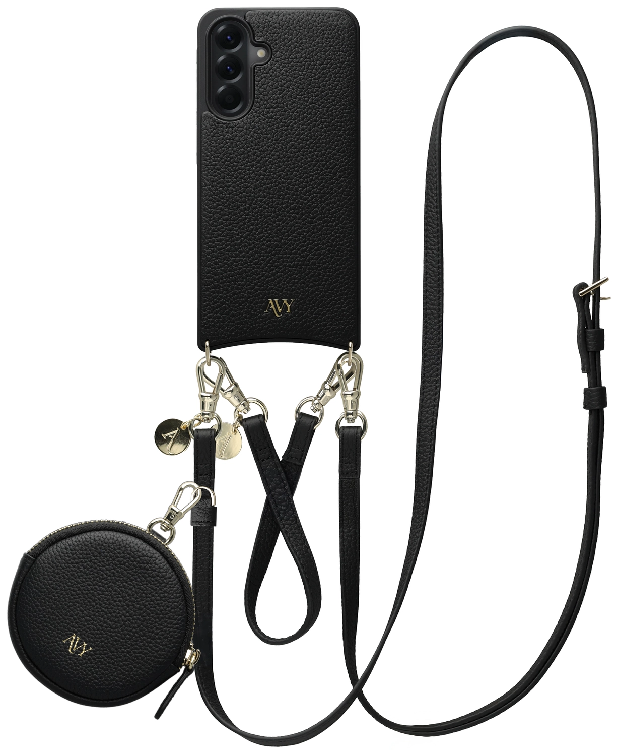 AVY Samsung Galaxy A56 - Luxury Kit - Zwart - Leather Set afbeelding 1