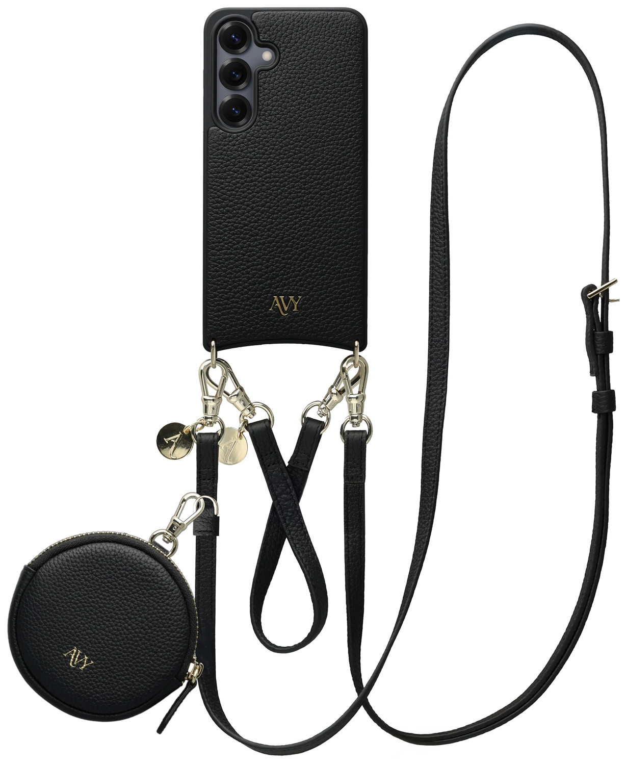 AVY Samsung S25 Plus / S24 Plus - Luxury Kit - Zwart - Leather Set afbeelding 1