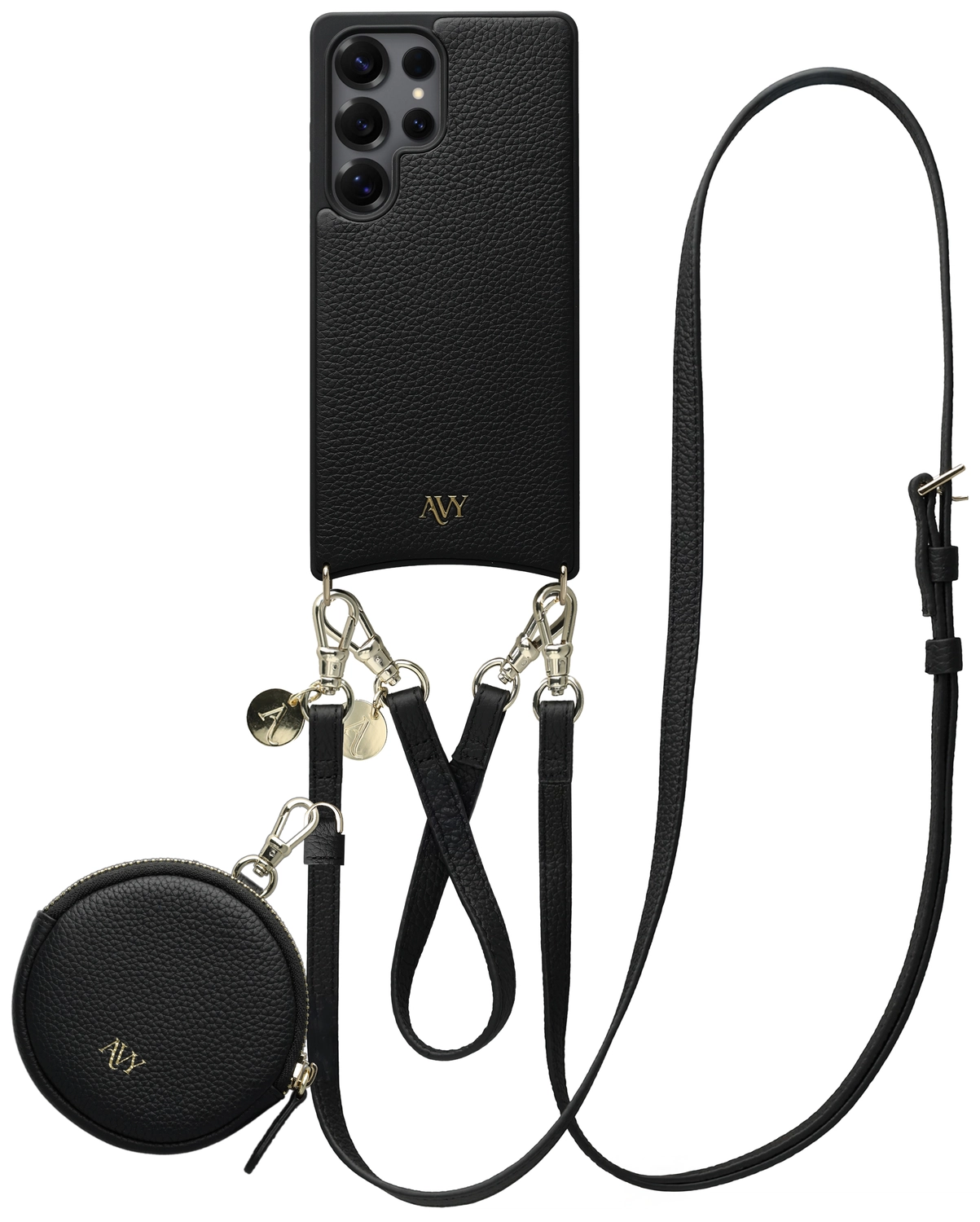 AVY Samsung Galaxy S25 Ultra - Luxury Kit - Zwart - Leather Set afbeelding 1