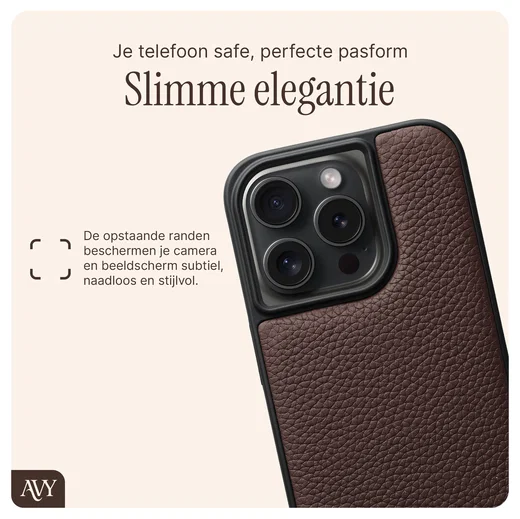 AVY Apple iPhone 15 Pro - Luxury Kit - Chocolate - Leather Set afbeelding 7