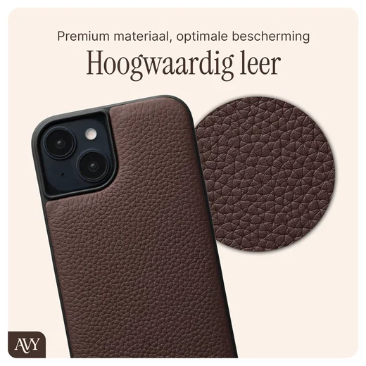 AVY Apple iPhone 14 / 13 - Luxury Kit - Chocolate - Leather Set afbeelding 5