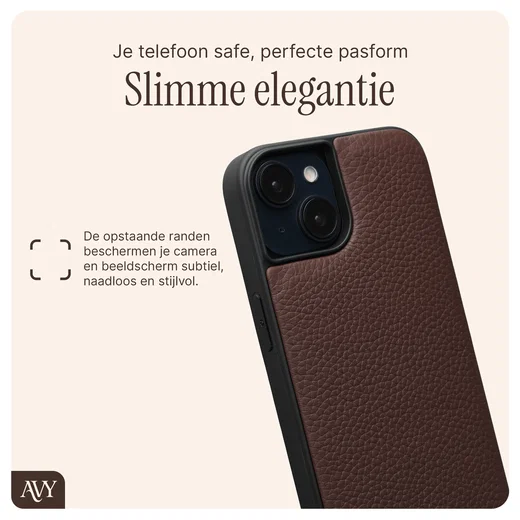 AVY Apple iPhone 14 / 13 - Luxury Kit - Chocolate - Leather Set afbeelding 6