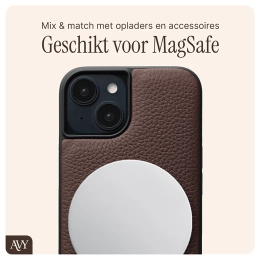 AVY Apple iPhone 14 / 13 - Luxury Kit - Chocolate - Leather Set afbeelding 7