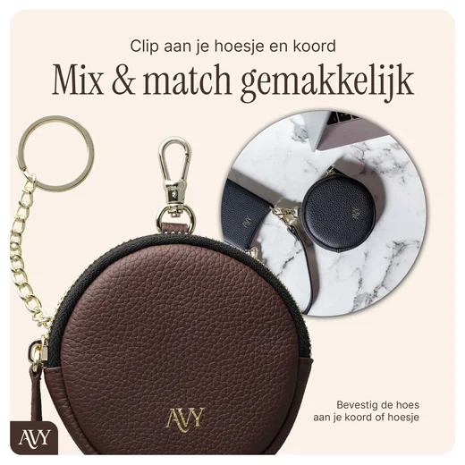 AVY Apple iPhone 14 / 13 - Luxury Kit - Chocolate - Leather Set afbeelding 8