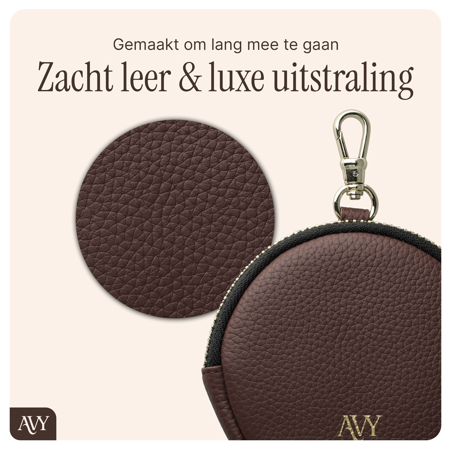 AVY Apple iPhone 14 / 13 - Luxury Kit - Chocolate - Leather Set afbeelding 9