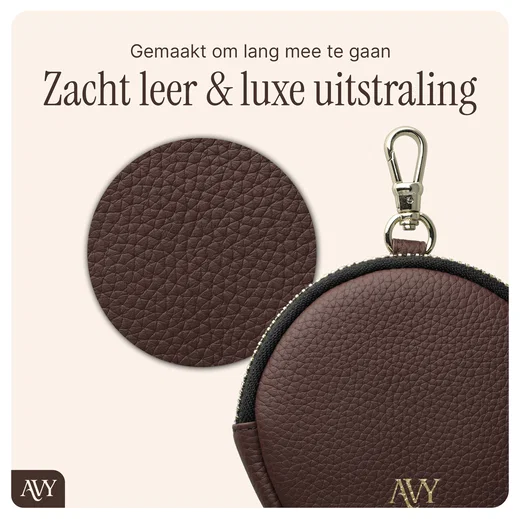 AVY Apple iPhone 14 / 13 - Luxury Kit - Chocolate - Leather Set afbeelding 9