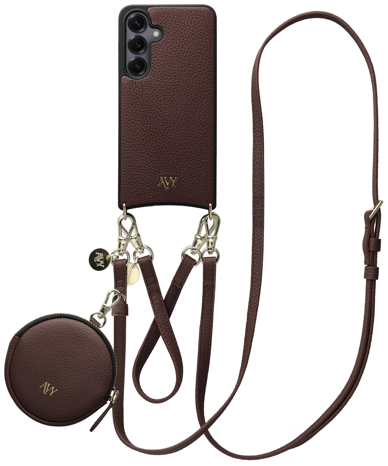AVY Samsung S25 Plus / S24 Plus - Luxury Kit - Chocolate - Leather Set afbeelding 1