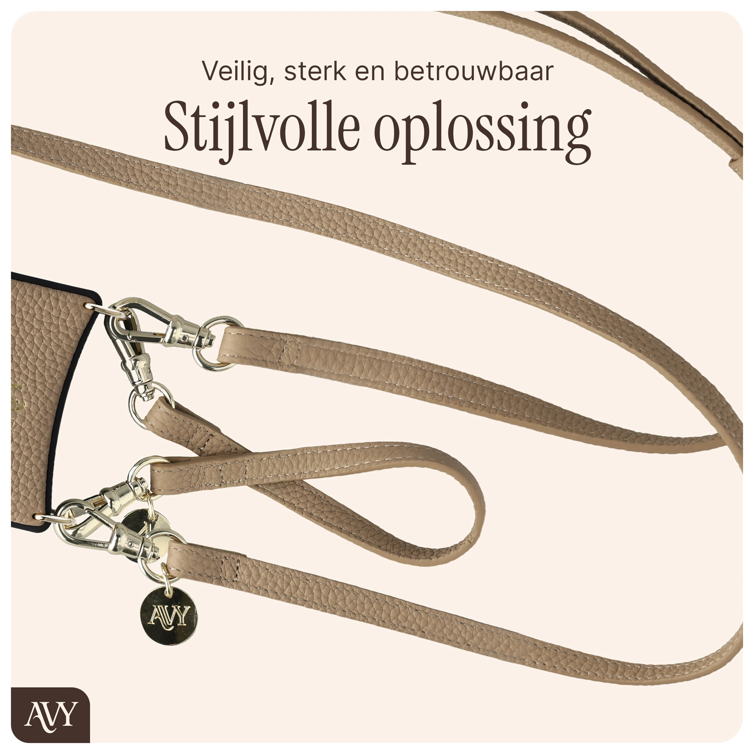 AVY Apple iPhone 16 - Luxury Kit - Beige - Leather Set afbeelding 12