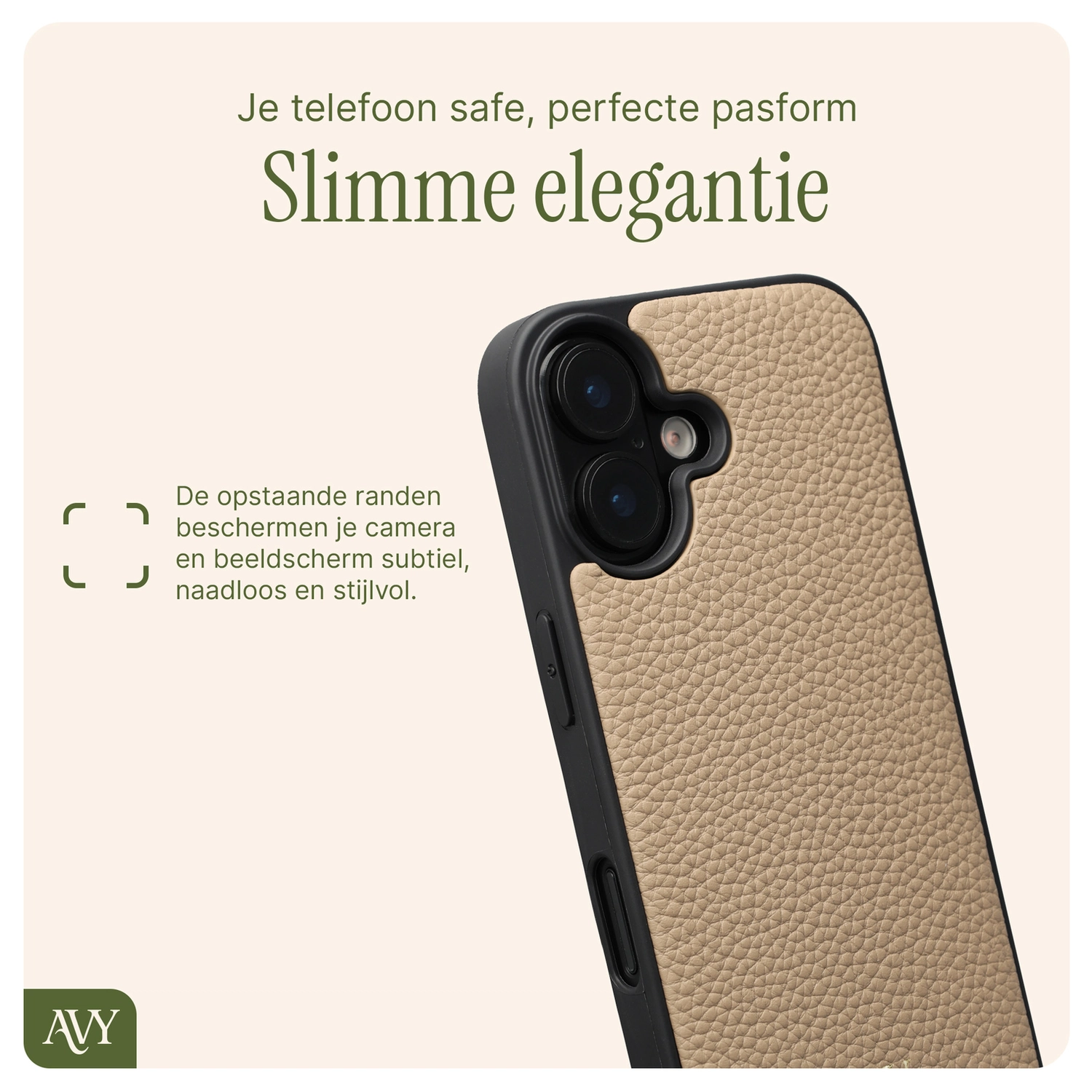 AVY Apple iPhone 16 - Luxury Kit - Beige - Leather Set afbeelding 6