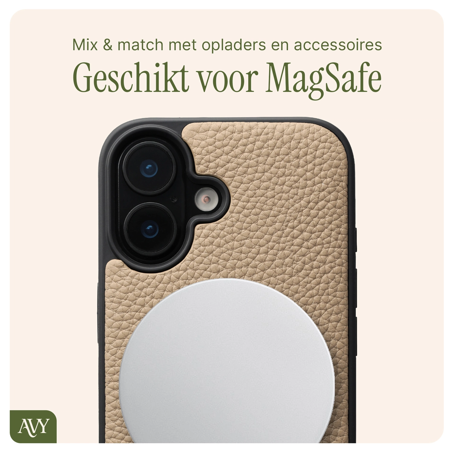AVY Apple iPhone 16 - Luxury Kit - Beige - Leather Set afbeelding 7